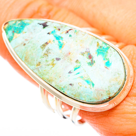 Peruvian Chrysocolla Rings handcrafted by Ana Silver Co - RING118244