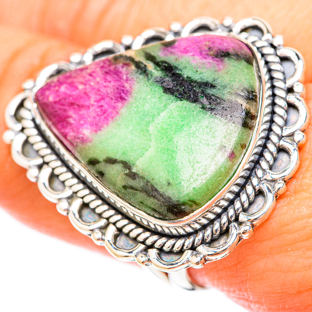 Ruby Zoisite Rings handcrafted by Ana Silver Co - RING118249