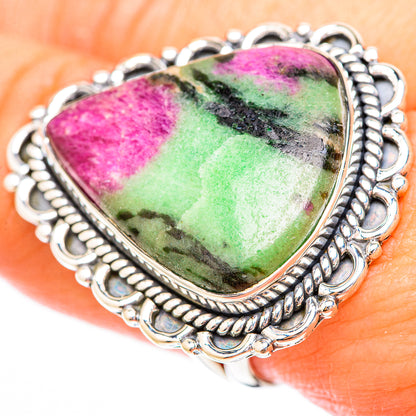 Ruby Zoisite Rings handcrafted by Ana Silver Co - RING118249
