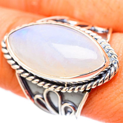 Rainbow Moonstone Rings handcrafted by Ana Silver Co - RING118263