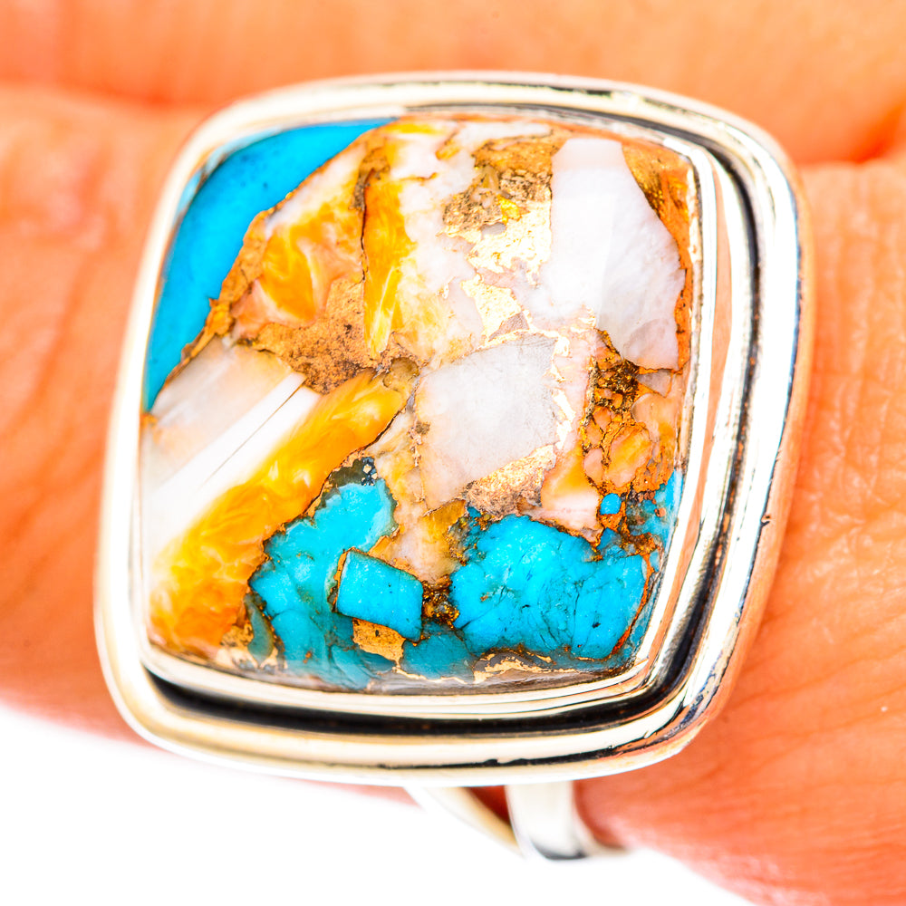 Spiny Oyster Turquoise Rings handcrafted by Ana Silver Co - RING118266