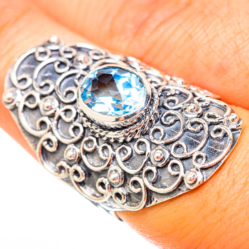 Blue Topaz Rings handcrafted by Ana Silver Co - RING118275