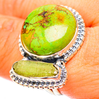 Green Copper Composite Turquoise Rings handcrafted by Ana Silver Co - RING118277