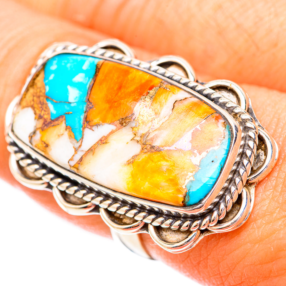 Spiny Oyster Turquoise Rings handcrafted by Ana Silver Co - RING118295