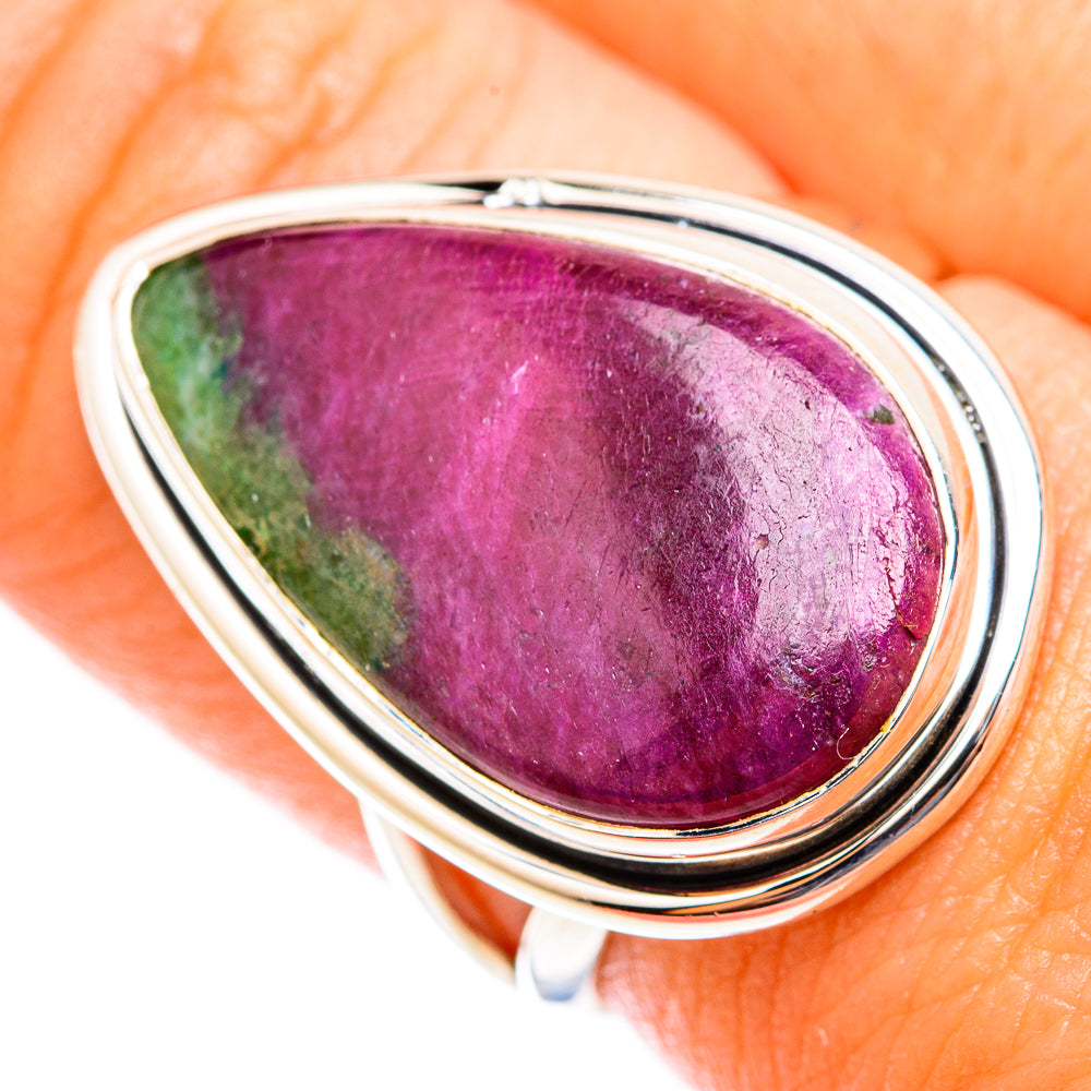 Ruby Zoisite Rings handcrafted by Ana Silver Co - RING118316