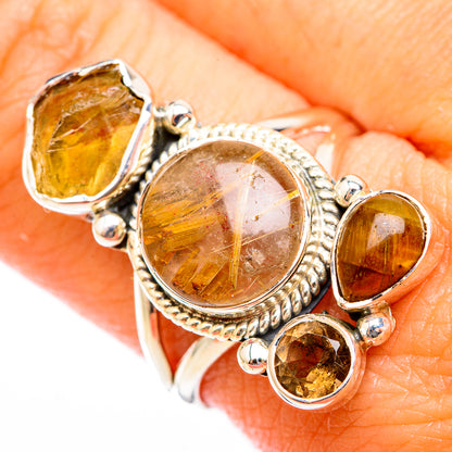 Rutilated Quartz Rings handcrafted by Ana Silver Co - RING118323