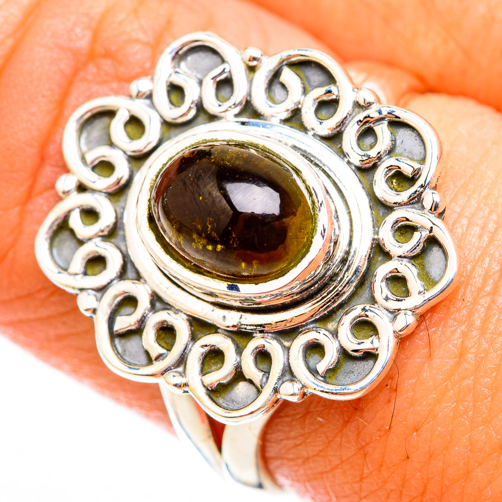 Green Tourmaline Rings handcrafted by Ana Silver Co - RING118340