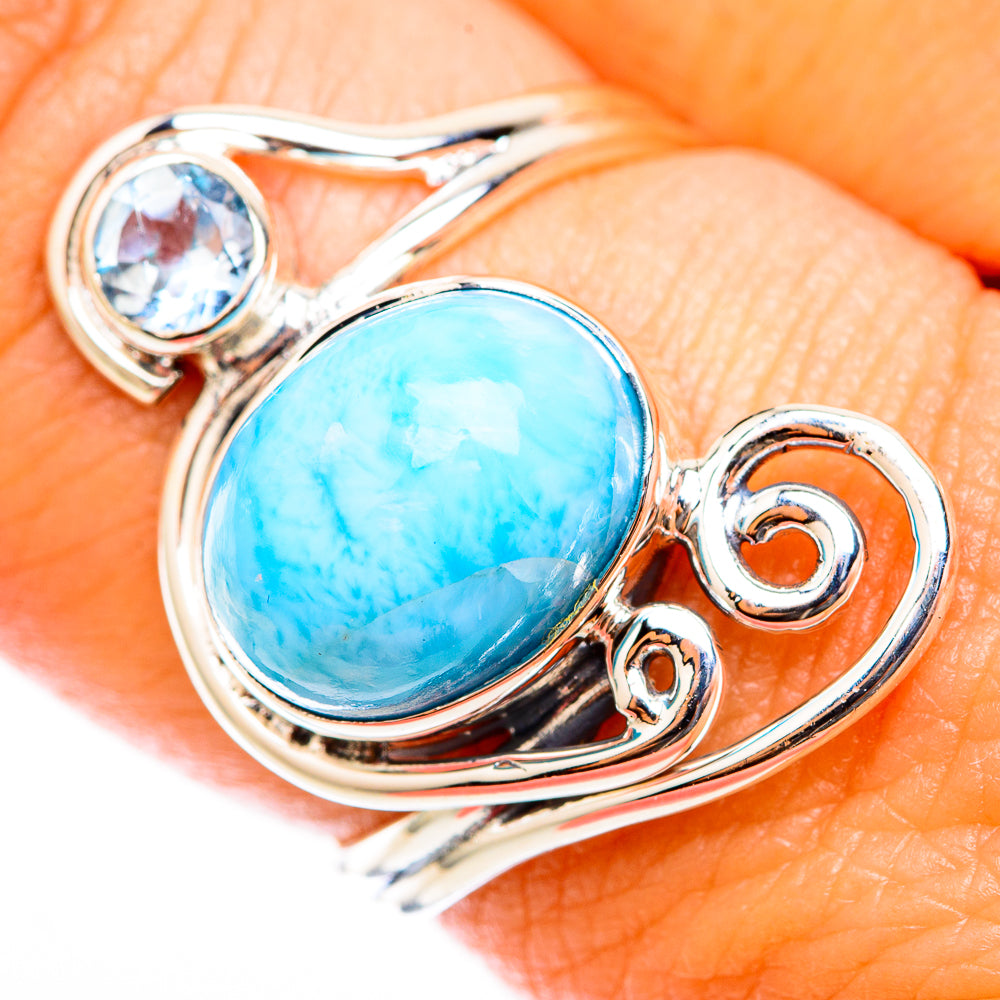 Larimar Rings handcrafted by Ana Silver Co - RING118358
