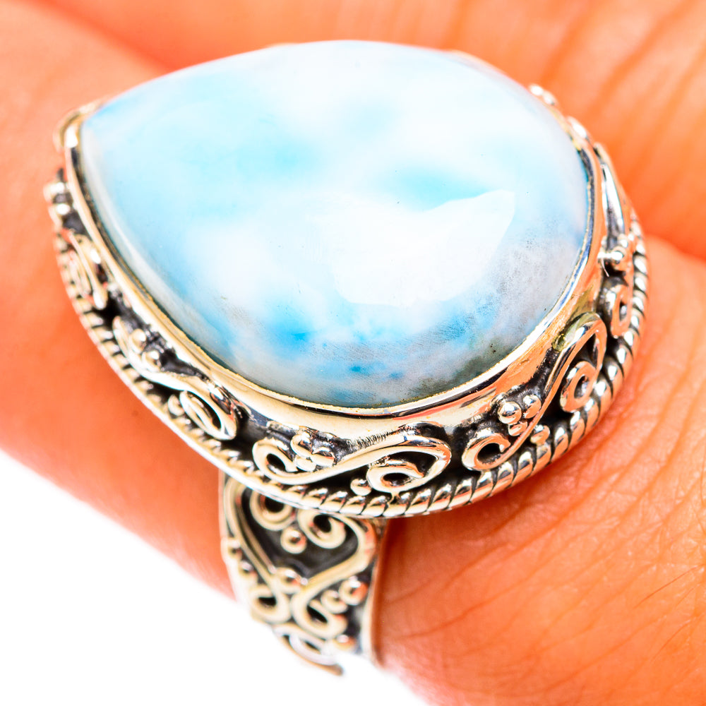 Larimar Rings handcrafted by Ana Silver Co - RING118376