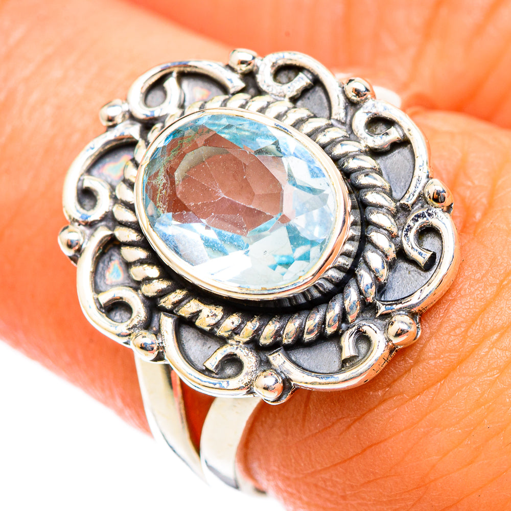 Blue Topaz Rings handcrafted by Ana Silver Co - RING118378