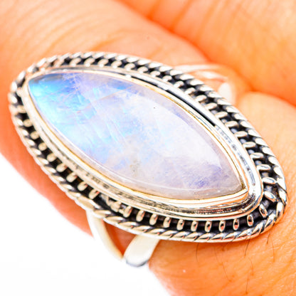 Rainbow Moonstone Rings handcrafted by Ana Silver Co - RING118392