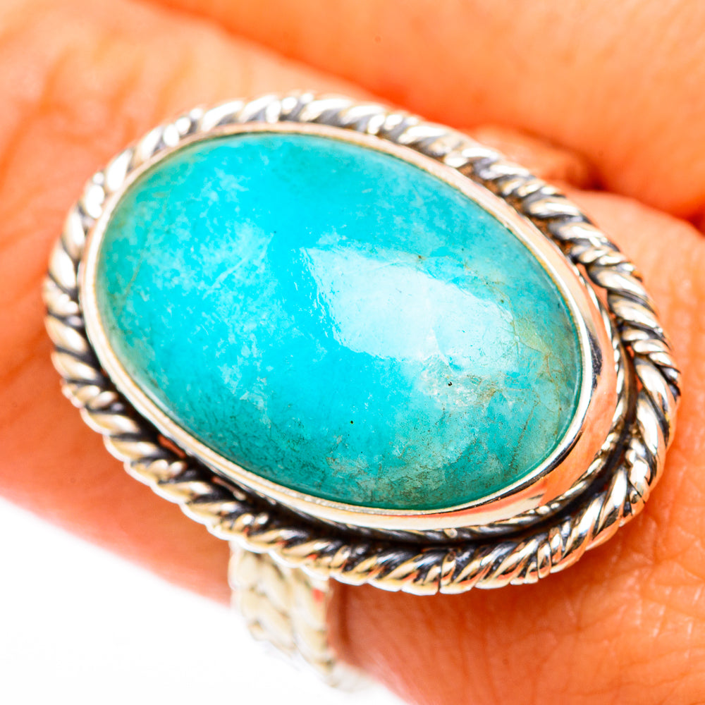 Peruvian Amazonite Rings handcrafted by Ana Silver Co - RING118396