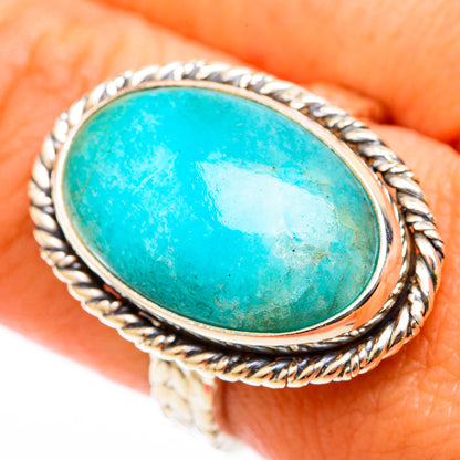 Peruvian Amazonite Rings handcrafted by Ana Silver Co - RING118396