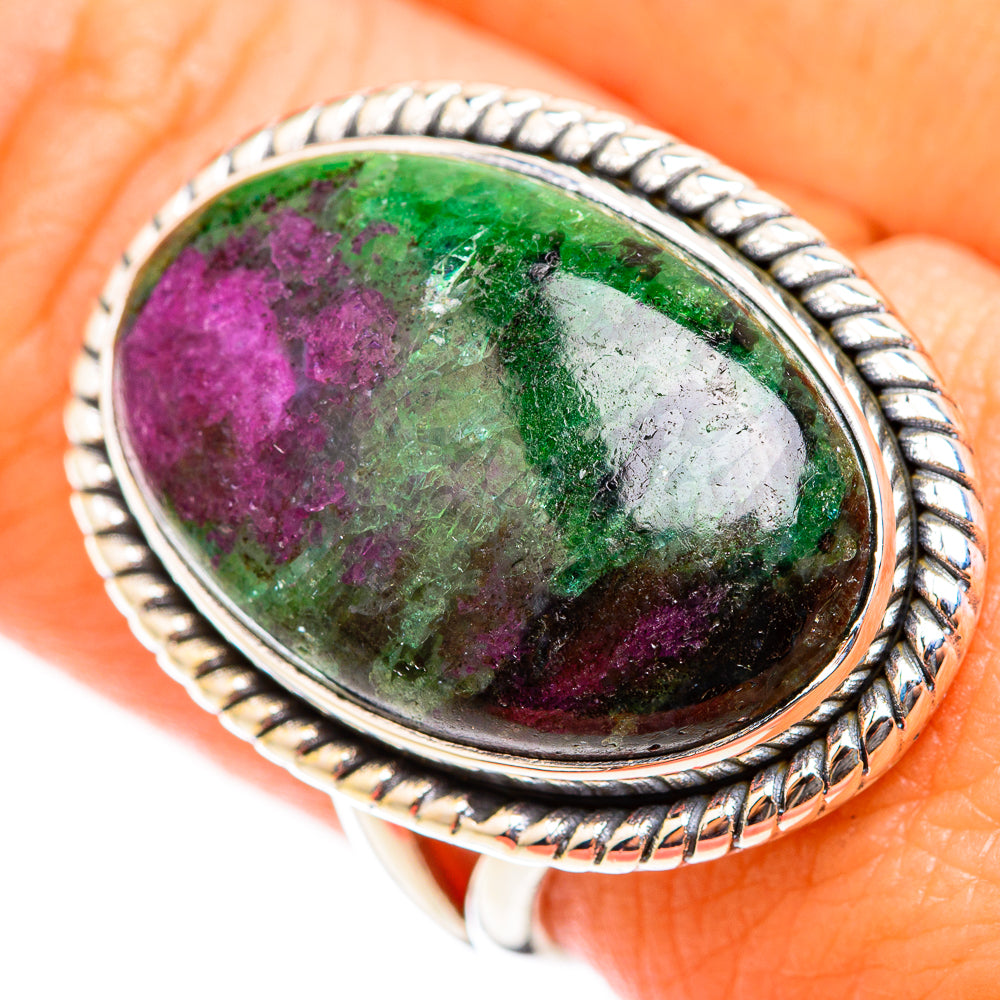 Ruby Zoisite Rings handcrafted by Ana Silver Co - RING118401