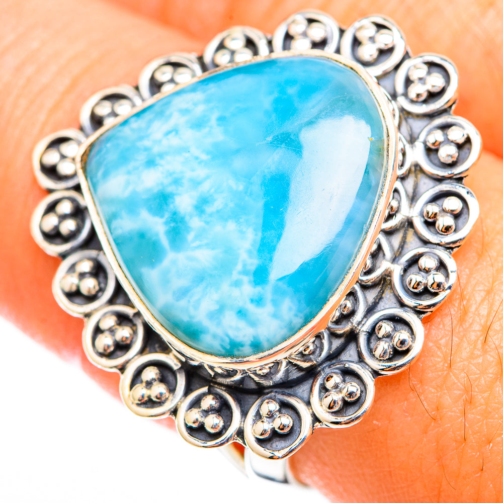 Larimar Rings handcrafted by Ana Silver Co - RING118415