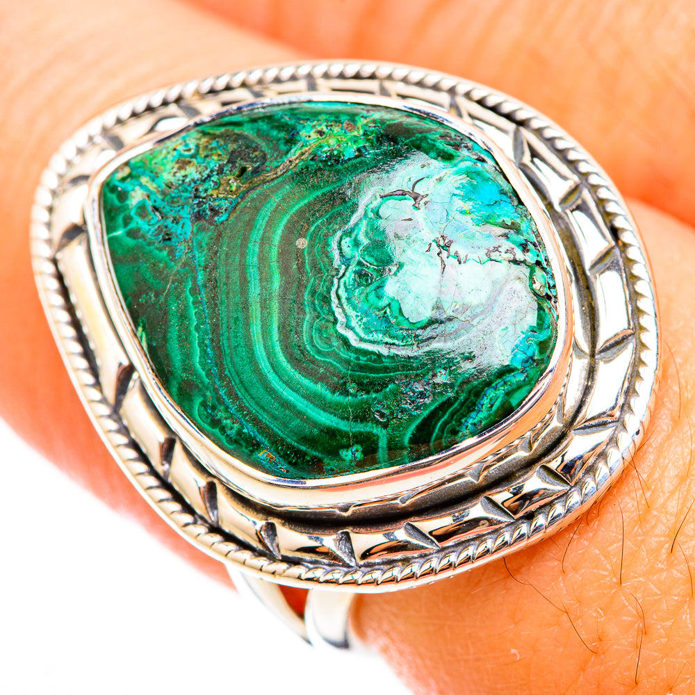 Malachite Rings handcrafted by Ana Silver Co - RING118419