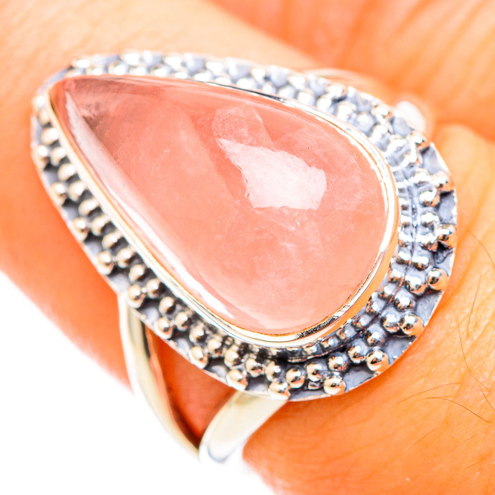 Rose Quartz Rings handcrafted by Ana Silver Co - RING118423