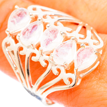 Rainbow Moonstone Rings handcrafted by Ana Silver Co - RING118427