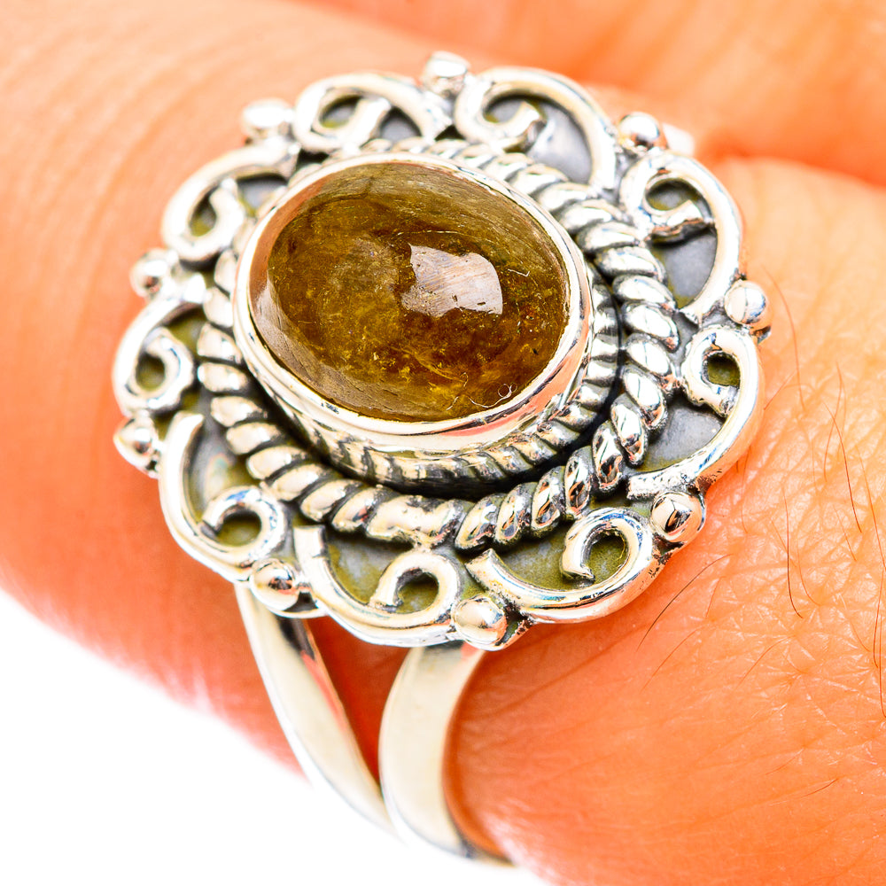 Green Tourmaline Rings handcrafted by Ana Silver Co - RING118439