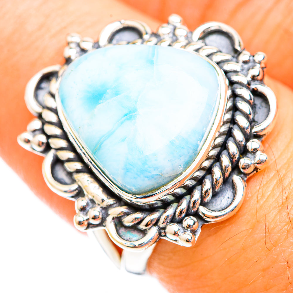Larimar Rings handcrafted by Ana Silver Co - RING118448