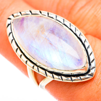 Rainbow Moonstone Rings handcrafted by Ana Silver Co - RING118457