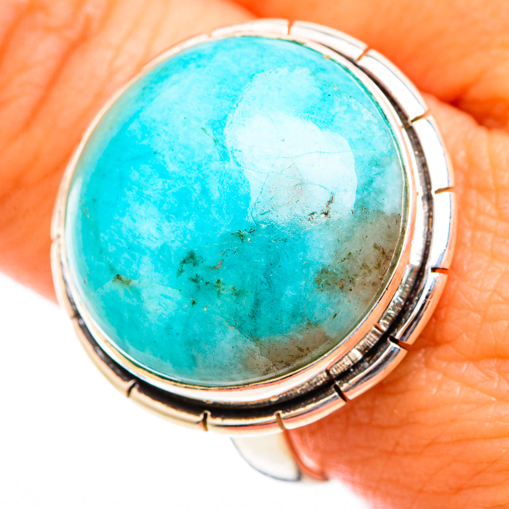 Peruvian Amazonite Rings handcrafted by Ana Silver Co - RING118468