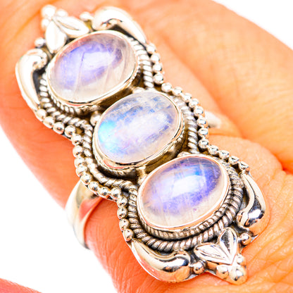 Rainbow Moonstone Rings handcrafted by Ana Silver Co - RING118493