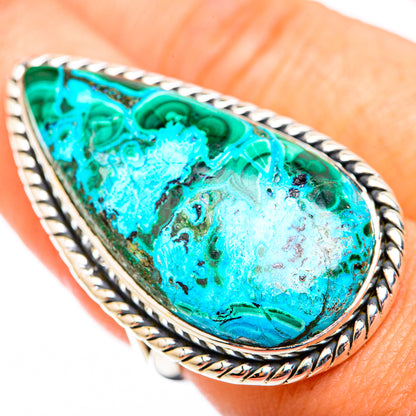 Chrysocolla In Malachite Rings handcrafted by Ana Silver Co - RING118497