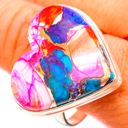 Kingman Pink Dahlia Turquoise Rings handcrafted by Ana Silver Co - RING118500