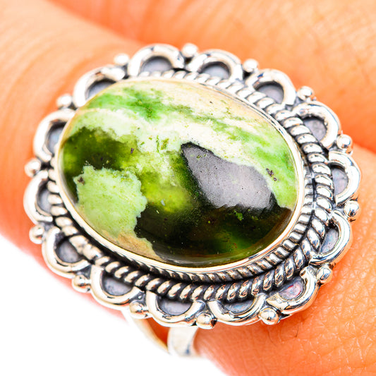 Australian Green Opal Rings handcrafted by Ana Silver Co - RING118512