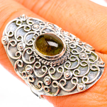 Green Tourmaline Rings handcrafted by Ana Silver Co - RING118516