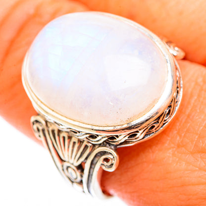 Rainbow Moonstone Rings handcrafted by Ana Silver Co - RING118528
