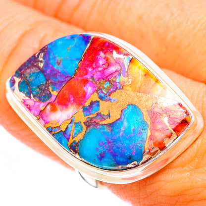 Kingman Pink Dahlia Turquoise Rings handcrafted by Ana Silver Co - RING118538