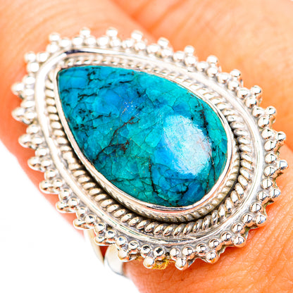 Chrysocolla Rings handcrafted by Ana Silver Co - RING118541