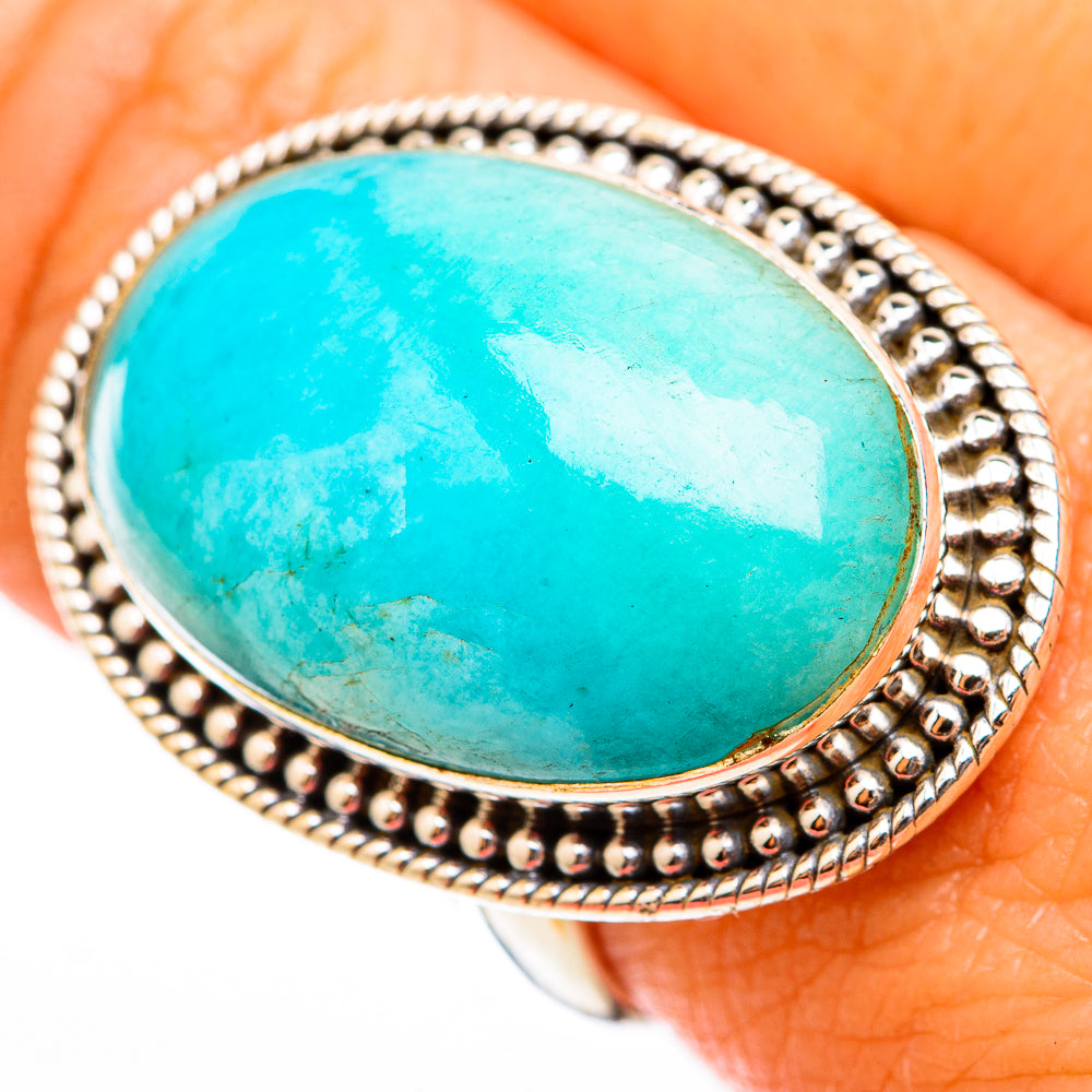 Peruvian Amazonite Rings handcrafted by Ana Silver Co - RING118544
