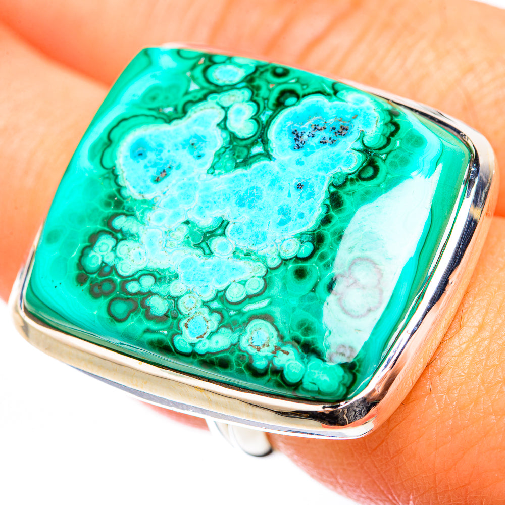 Malachite In Chrysocolla Rings handcrafted by Ana Silver Co - RING118546