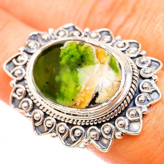 Australian Green Opal Rings handcrafted by Ana Silver Co - RING118547