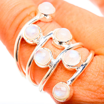 Rainbow Moonstone Rings handcrafted by Ana Silver Co - RING118556