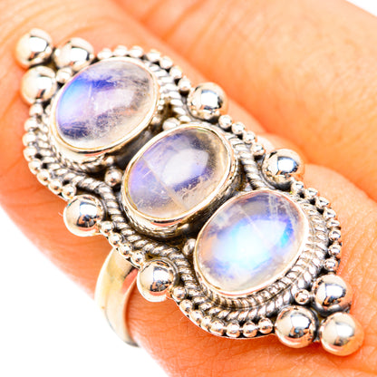 Rainbow Moonstone Rings handcrafted by Ana Silver Co - RING118581