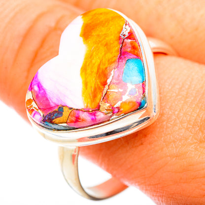 Kingman Pink Dahlia Turquoise Rings handcrafted by Ana Silver Co - RING118582