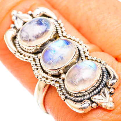 Rainbow Moonstone Rings handcrafted by Ana Silver Co - RING118598
