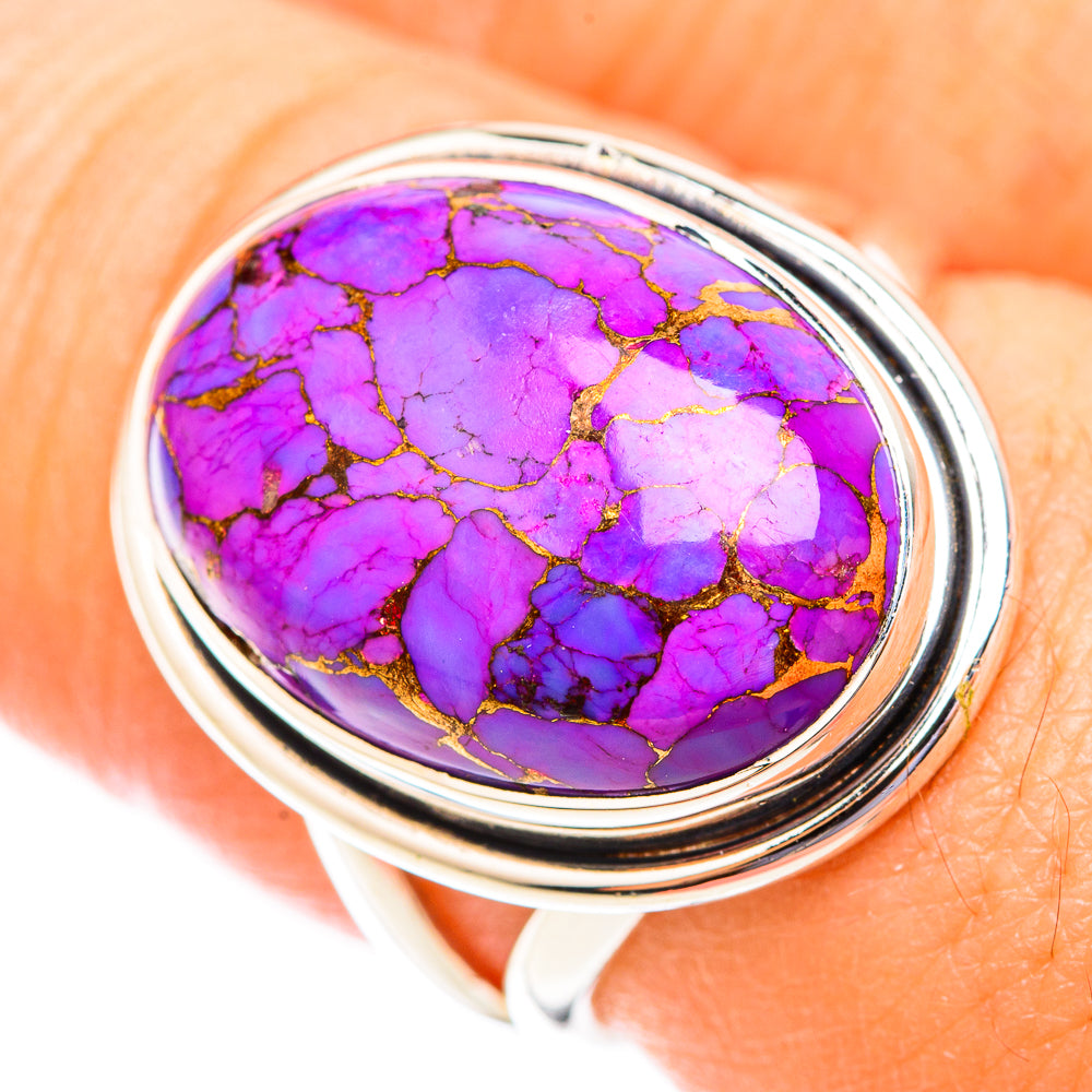 Purple Copper Composite Turquoise Rings handcrafted by Ana Silver Co - RING118620