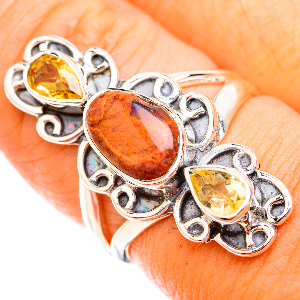 Mexican Fire Opal Rings handcrafted by Ana Silver Co - RING118628