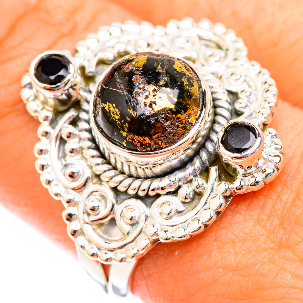 Pyrite Agate Rings handcrafted by Ana Silver Co - RING118650