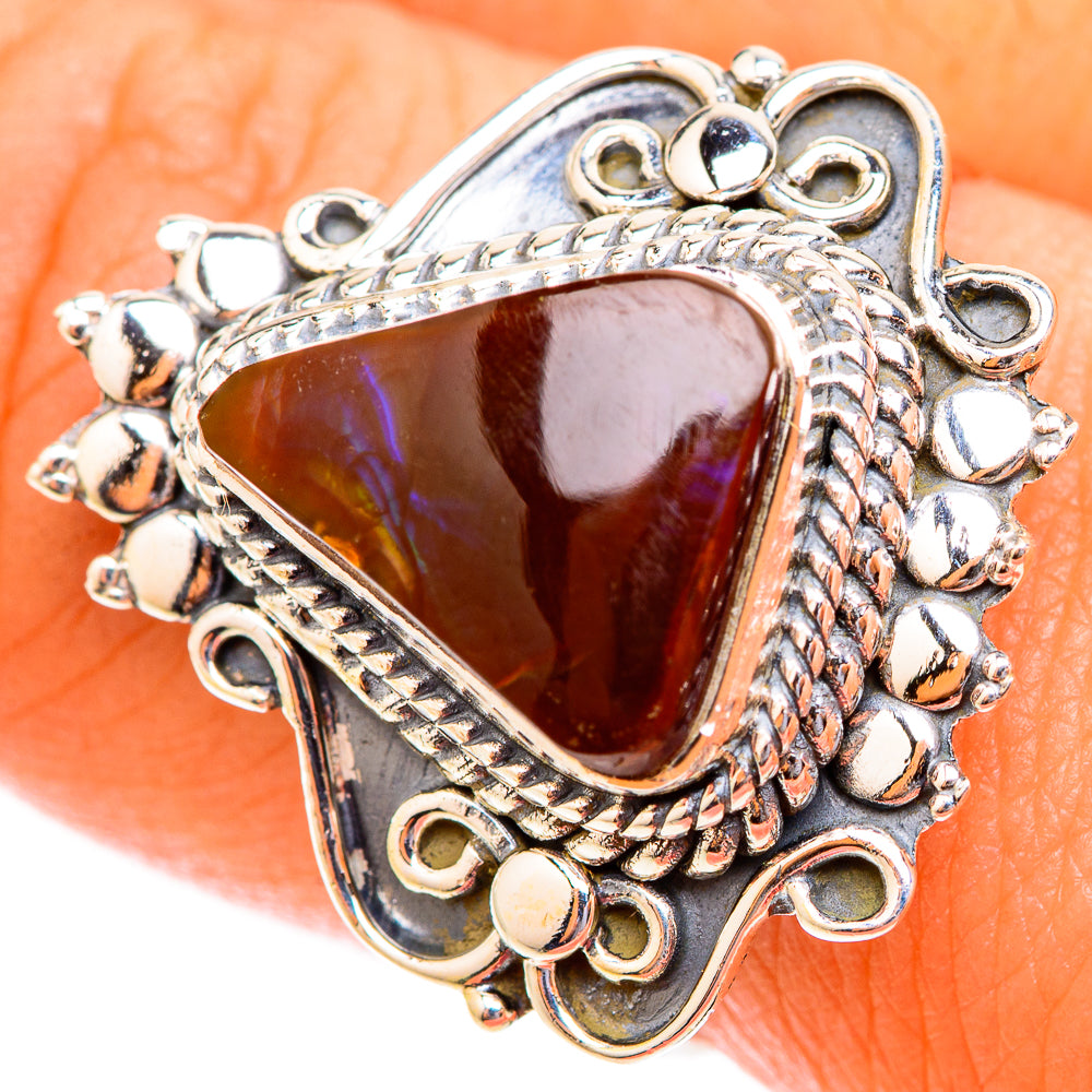 Mexican Fire Agate Rings handcrafted by Ana Silver Co - RING118669