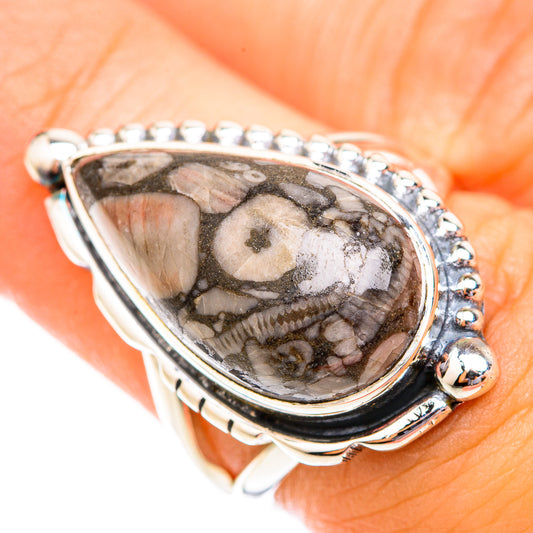 Crinoid Fossil Rings handcrafted by Ana Silver Co - RING118677