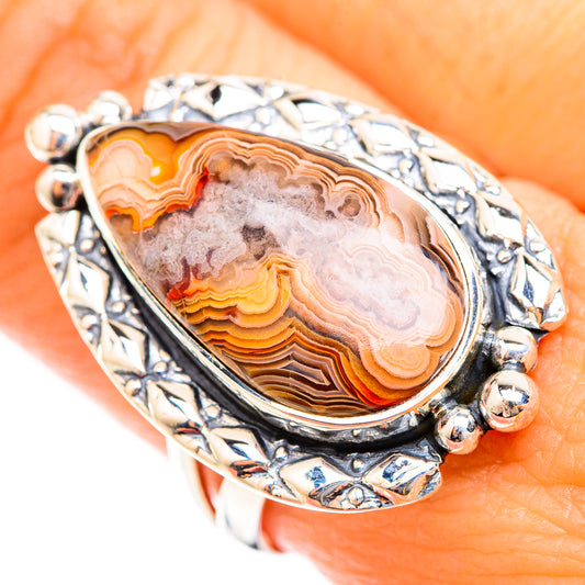 Crazy Lace Agate Rings handcrafted by Ana Silver Co - RING118692