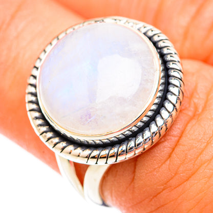 Rainbow Moonstone Rings handcrafted by Ana Silver Co - RING118702