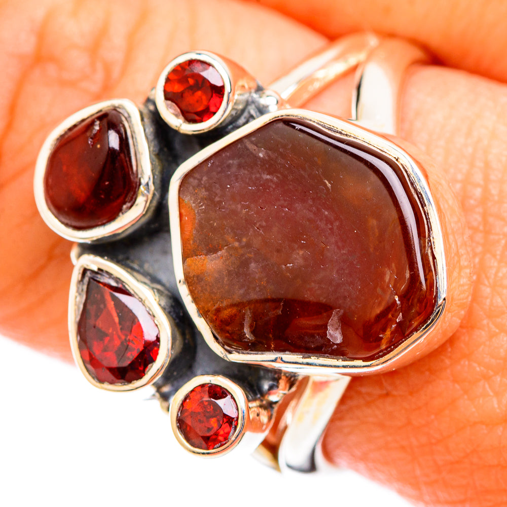 Mexican Fire Agate Rings handcrafted by Ana Silver Co - RING118715
