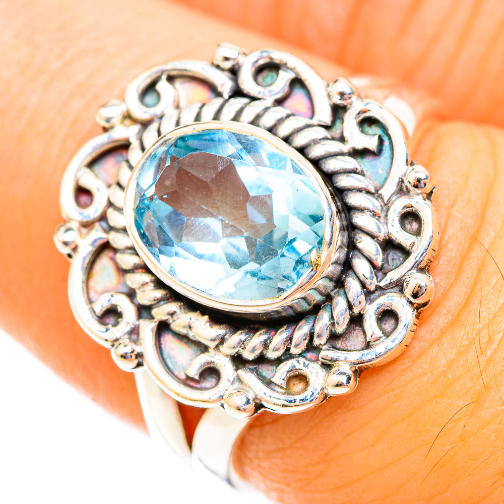 Blue Topaz Rings handcrafted by Ana Silver Co - RING118727